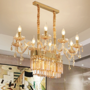 Đèn chùm Châu Âu tay nến thả ngang trang trí bàn ăn DCT1010